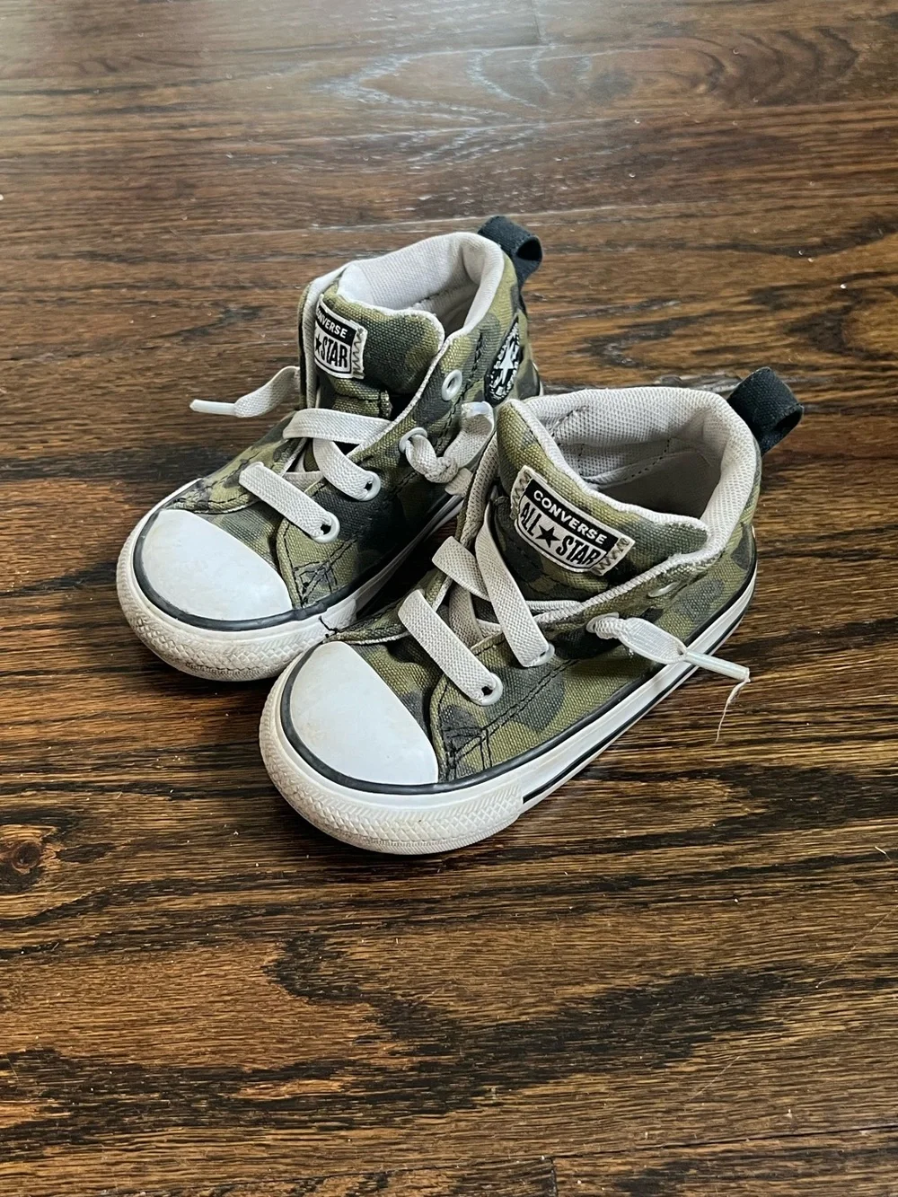 Converse Kids' Olive Green Camo High-Top Sneakers